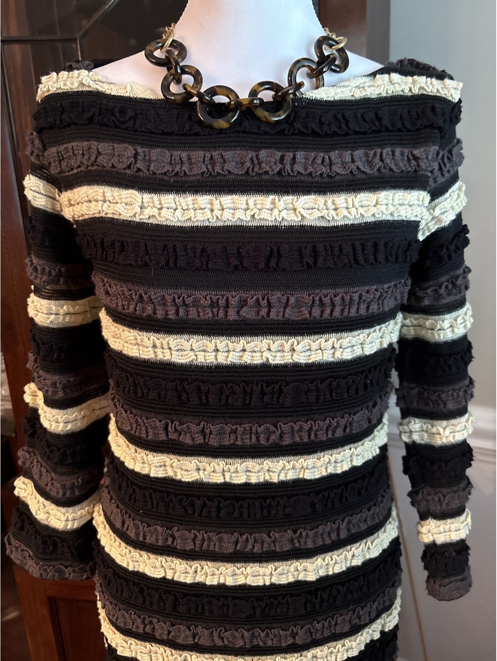 Sharagano Striped Stretch Dress 6